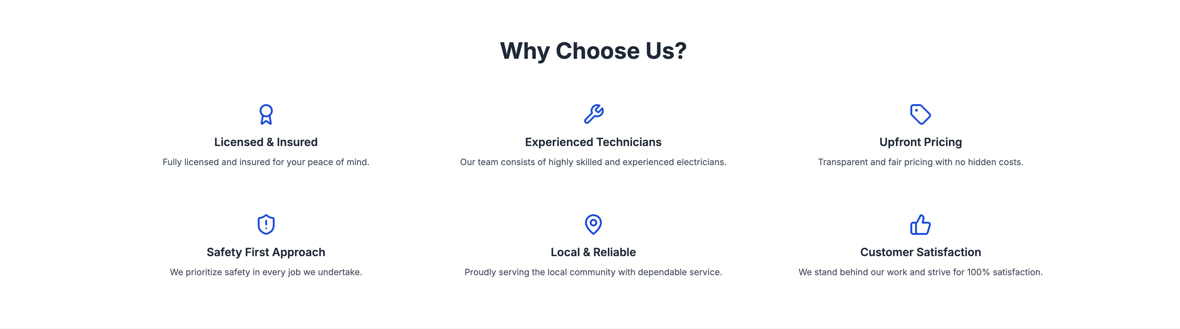 Elite Electric Why Choose Us Section